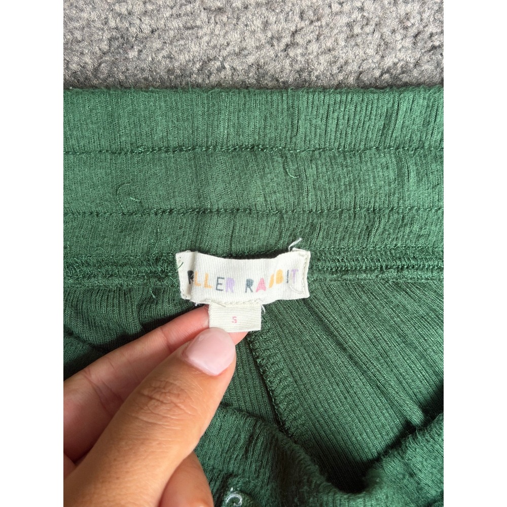 Roller Rabbit Jordan Ribbed Lounge Set Forest Green Embroidered Monkey Small - Picture 3 of 16